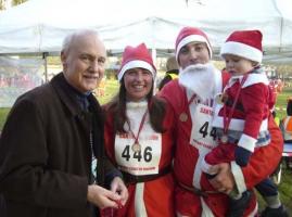 Frank QUINN (on left), District Governor Elect, at the Marlow Santa Run
